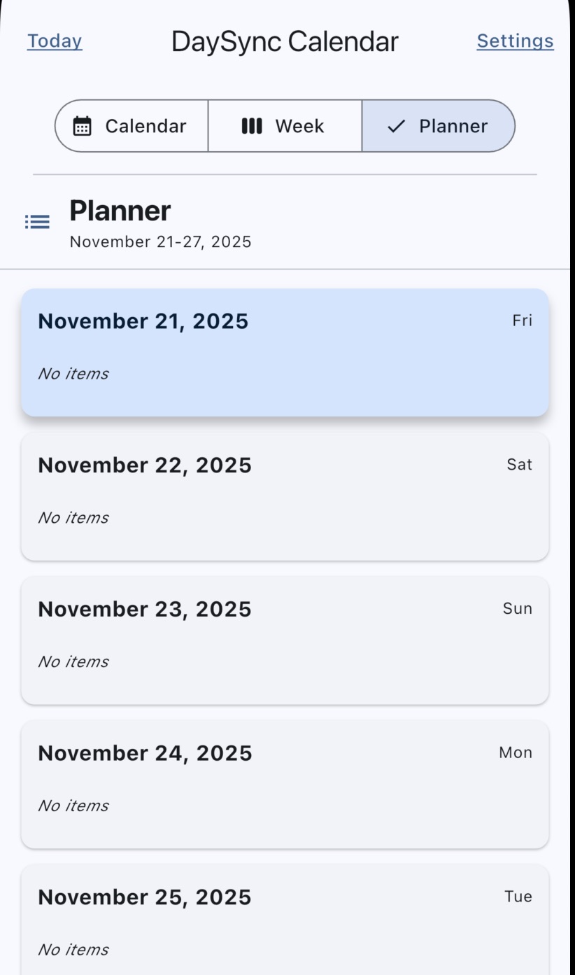 DaySync Calendar Preview